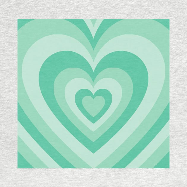 mint retro heart by queenofhearts